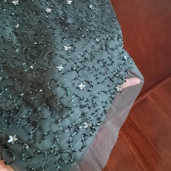 Adrianna Papell Green Sequin Sheath Midi Dress - Picture 5 of 7